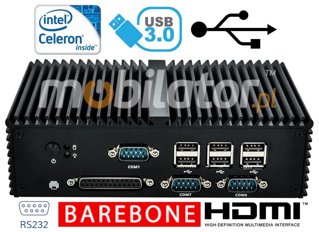 Fanless Industrial Computer MiniPC mBOX Q190X - LPT Barebone