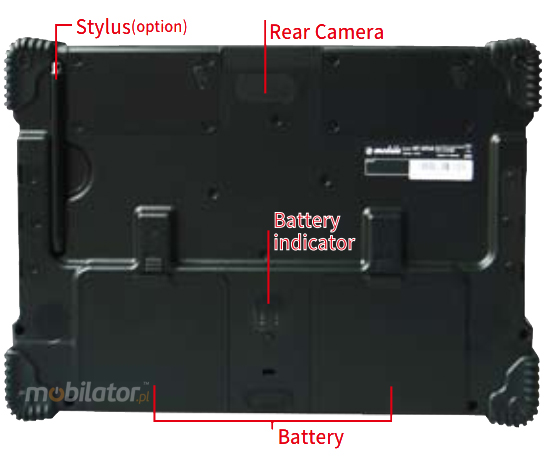 imobile imt-1063 tablet przemysowy GPS battery camera back mobilator