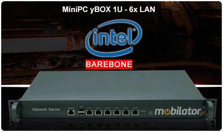 Computer Industry Fanless  MiniPC yBOX - 1U rack new design look mobilator fast lan 6x rj45