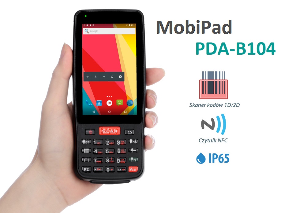 MobiPad PDA-B104 - Waterproof industrial data collector with RFID, 4G LTE, NFC and WiFi + Bluetooth 4.0