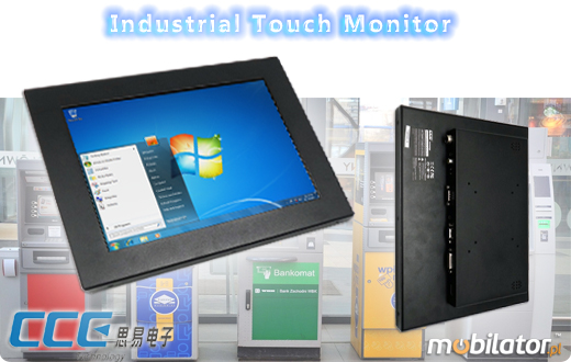 CCETouch Industial Touch Monitor CCETM121-SAW Przemysowy Monitor Panelowy  Norma odpornoci IP54 Monitor dotykowy Ekran SAW wywietlacz 12 cali LED mobilator.pl New Portable Devices VGA DVI HDMI