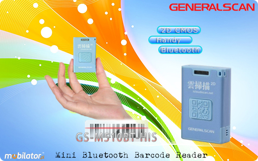GENERALSCAN GS-M510BT-HIS Bluetooth 3.0 Generalscan Skaner 1D 2D CMOS Bezprzewodowy Bluetooth 3.0 Porczny Kompatybilny Windows Android IOS mobilator.pl New Portable Devices Mobilne Skanery kodw kreskowych MINI Barcode Scanner