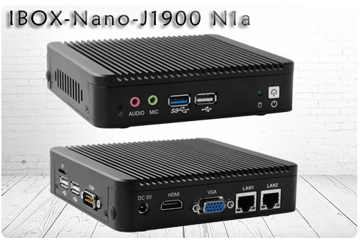 Industrial Computer Fanless Mini PC IBOX-Nano-J1900 N1a