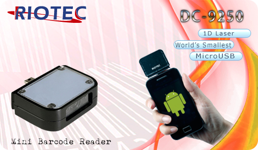 Mini czytnik Barcode 1D RIOTEC DC-9250 MicroUSB  Skaner 1D  Poręczny Kompatybilny Android mobilator.pl New Portable Devices Mobilne Skanery kodów kreskowych MINI OTG 