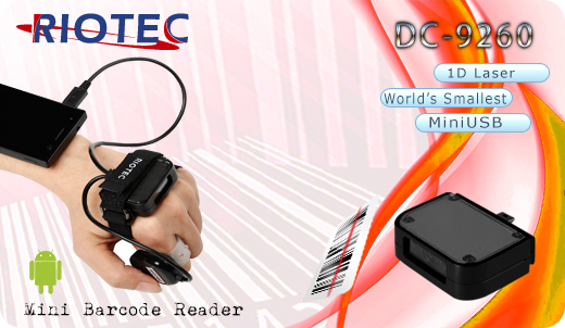 Mini czytnik Barcode 1D RIOTEC DC-9260 MicroUSB  Skaner 1D  Porczny Kompatybilny Android mobilator.pl New Portable Devices Mobilne Skanery kodw kreskowych MINI OTG 