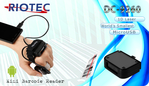 Mini czytnik Barcode 1D RIOTEC DC-9260 MicroUSB  Skaner 1D  Poręczny Kompatybilny Android mobilator.pl New Portable Devices Mobilne Skanery kodów kreskowych MINI OTG 