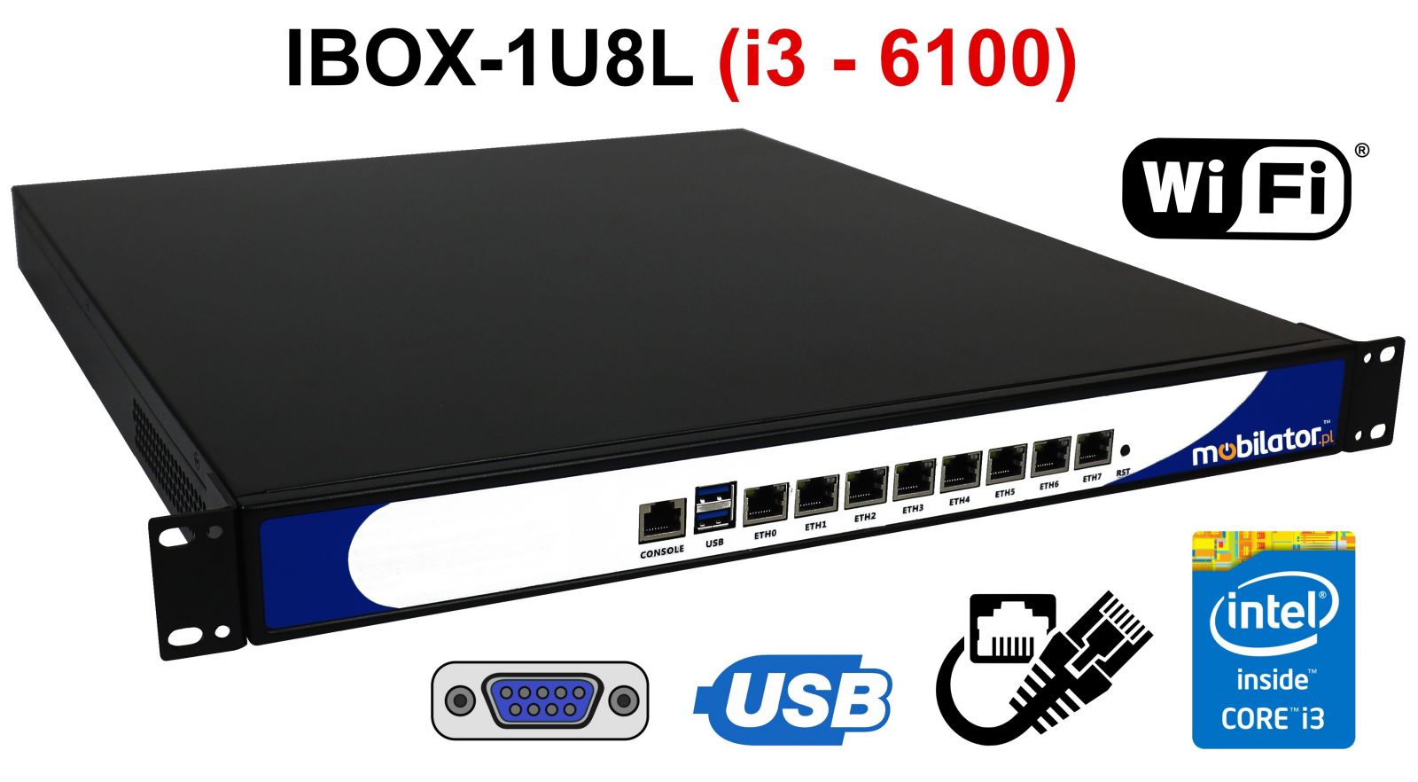 IBOX-1U8L - Modern industrial computer fanless 8x LAN for cancer cabinet passive vga intel mobilizer reinforced fast 8 lan rj45