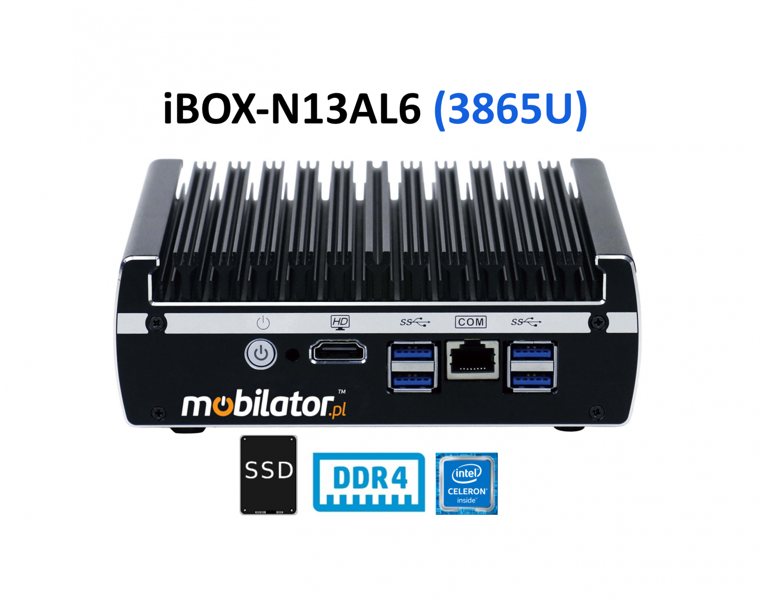  iBOX-N13AL6 (3865U) - Industrial Mini PC with fanless cooling system