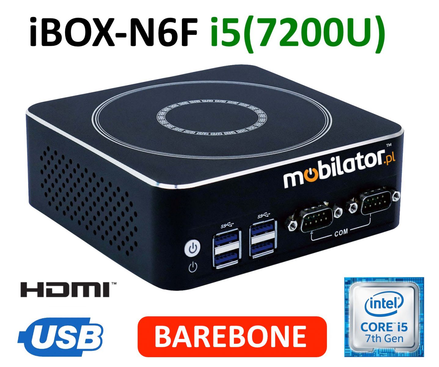 iBOX-N6F - Industrial warehouse computer with two RJ45 LAN cards