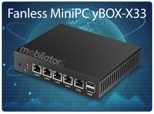 Computer Industry Fanless MiniPC with 4 LAN cards  MiniPC yBOX-X33 - J1900 new design look mobilator fast 4 lan rj45