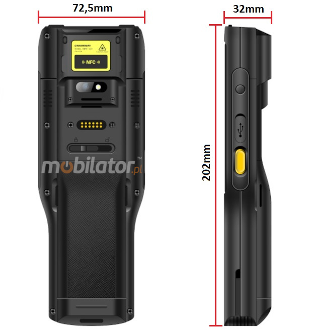 Chainway C61-PE v.12 rugged smartphone resistant comfortable stylish design 2D barcode scanner Coasia UHF Indy Impinj R2000