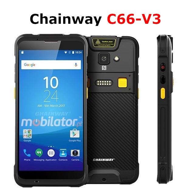 Chainway C66-V3 v.7 Shockproof Industrial Rugged NFC 4G IP65 Smartphone 2D barcode scanner Zebra UHF Indy Impinj R2000