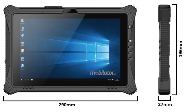 Emdoor I10J dimensions buttons resistant IP65 rugged tablet