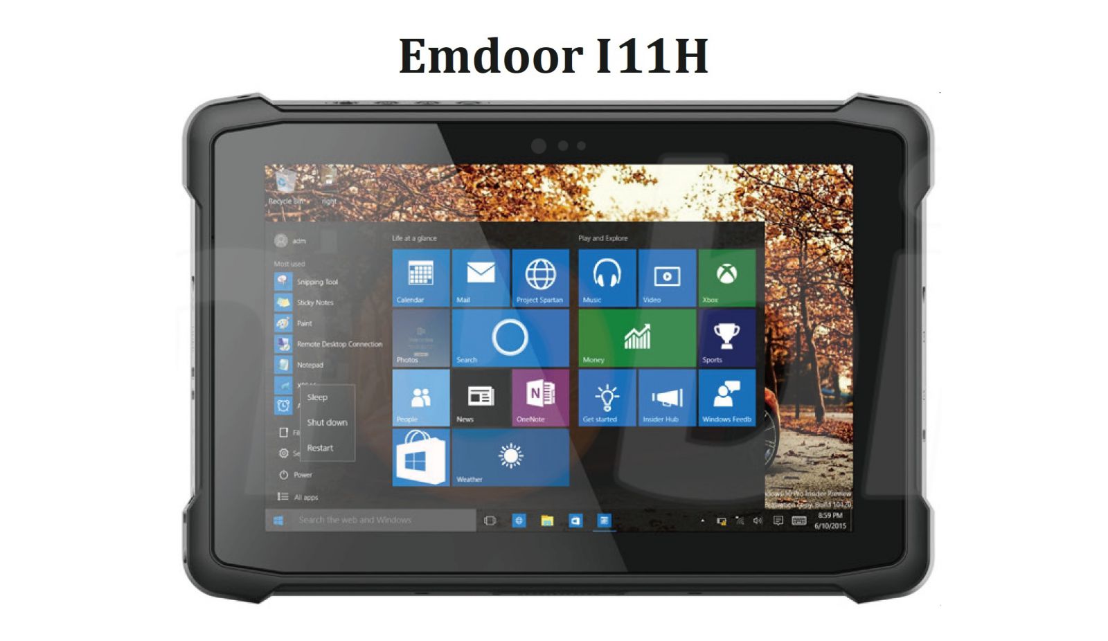 Emdoor I11H v.1 - Industrial 10-inch tablet with IP65 + MIL-STD-810G and 4G, Bluetooth, 4GB RAM, 64GB ROM and NFC disk 