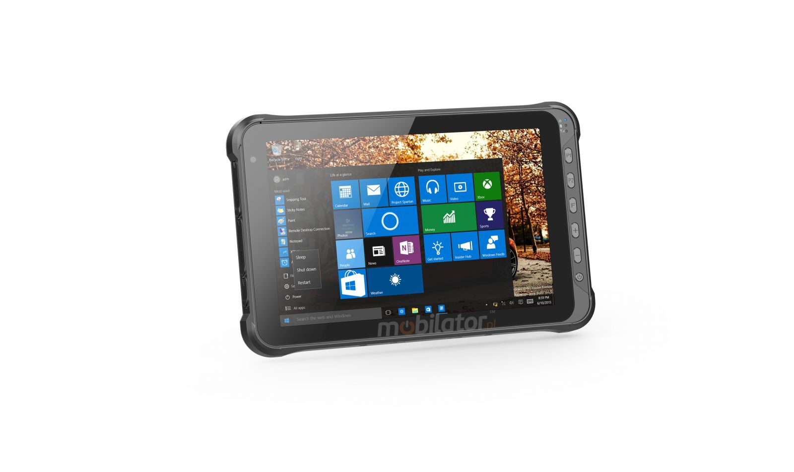 Emdoor I15HH v.10 - Multitasking tablet with WINDOWS 10 IoT, UHF RFID, with BT 4.2 module, 4G, 4GB RAM memory, 128GB disk, Honeywell 2D code reader 