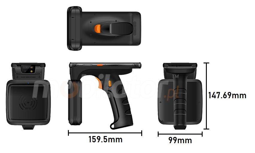 MobiPad T20R UHF - small industrial data collector with pistol grip