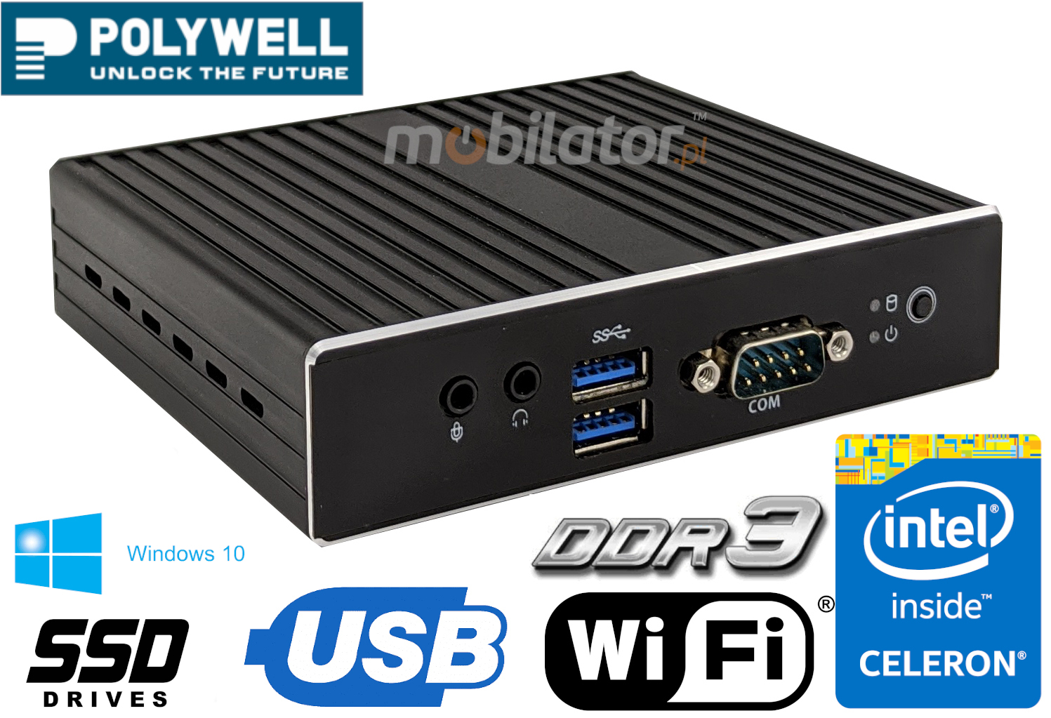 Polywell-Nano-N3350D  small reliable fast and efficient mini pc