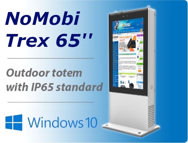 NoMobi Trex 65 inch Windows 10 outdoor totem, ip65 heating system