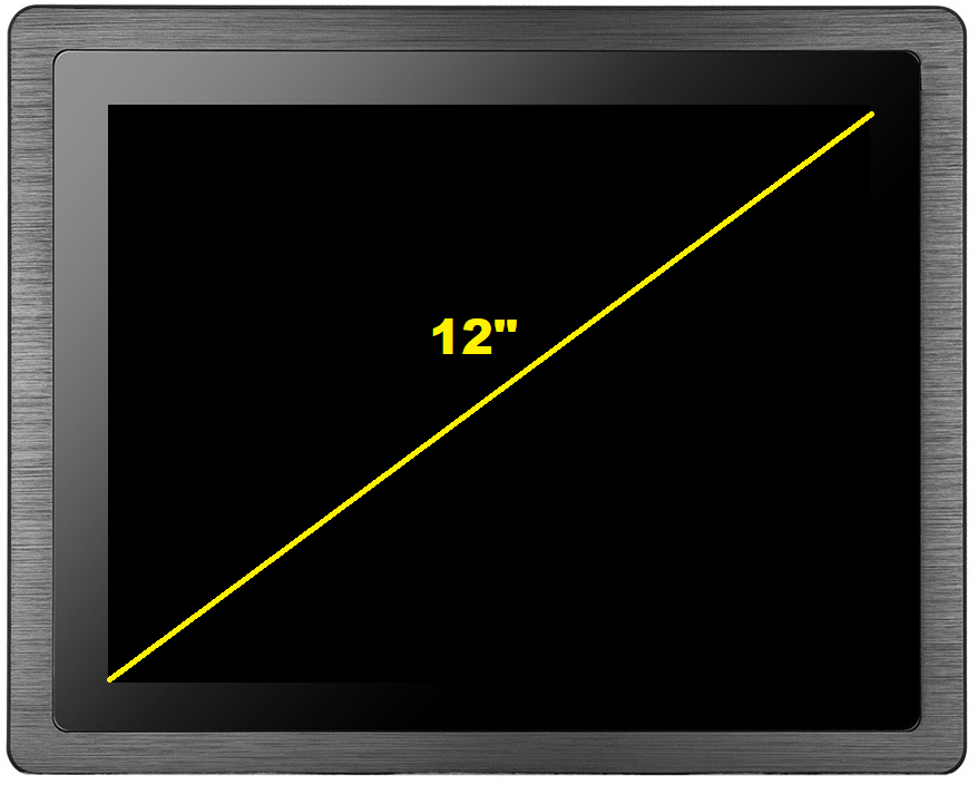 MoTouch 12 v.1 - TFT LCD Enhanced Industrial Touch Monitor 12 inches - with IP65 standard for the front of the housing HDMI VGA DVI AUDIO