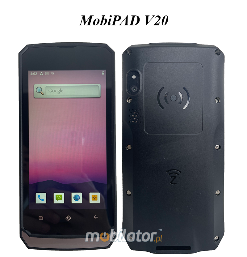 MobiPAD V20 - convenient and handy data terminal with NFC, ideal for warehouses, with 1D/2D Zebra SE5500 barcode scanner and LF RFID 134.2khz, 4GB RAM and 64GB ROM