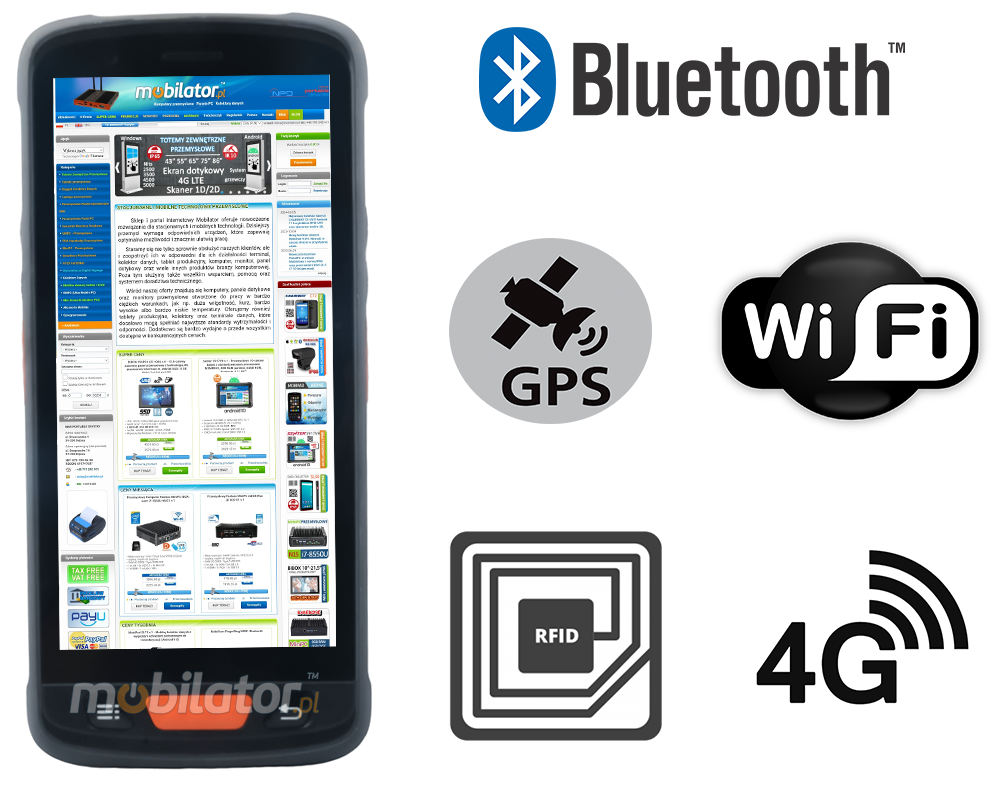 MobiPAD V9s multi-tasking data terminal with GPS WIFI Bluetooth module, ideal for logistics