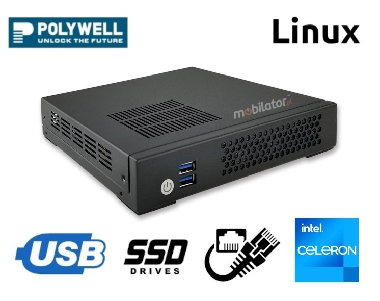 Polywell-H310AEL2 Celeron small reliable fast and efficient mini pc Linux