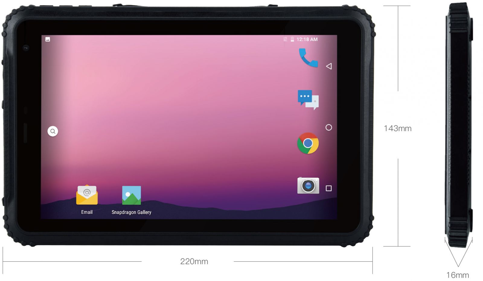Rugged tablet (IP67 + MIL-STD-810G), 4GB RAM memory, 64GB disk, BT 4.1, NFC, AR Film and 4G - Emdoor Q88 v.2 