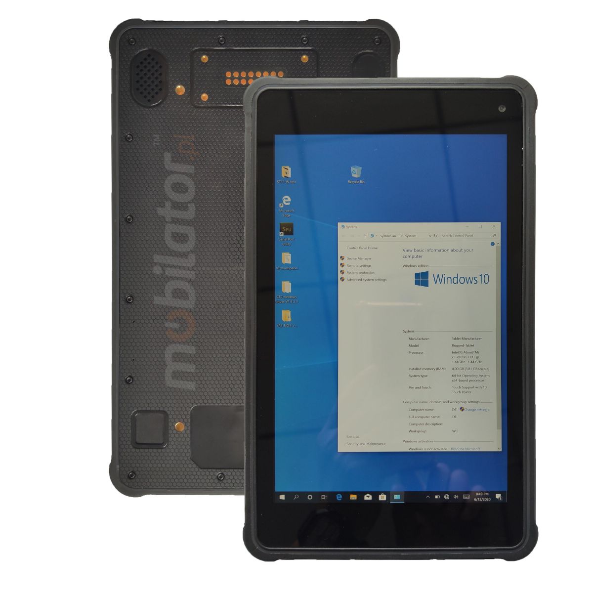 Rugged tablet with a capacitive screen and IP65 standard, 4GB RAM, 64GB disk, NFC and Honeywell N3680 2D scanner - MobiPad ST800B v.2 