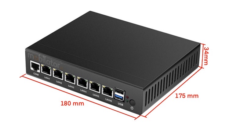 the compact size of the small yBOX X33 J1900 with 6xLAN