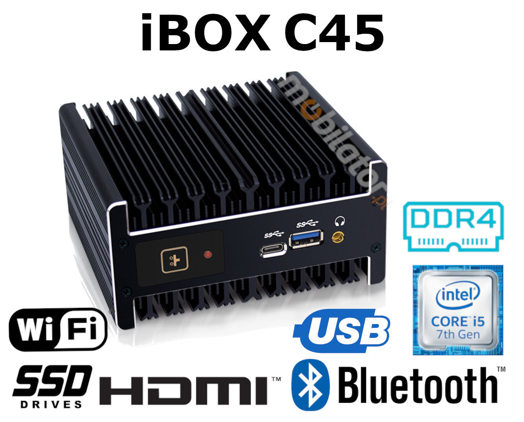 iBOX C45 v. 4- powerful MiniPC with Intel Core i5 processor, USB 3. 0, 1x RJ-45 and 1x HDMI and 16GB RAM DDR4, BT, WiFi