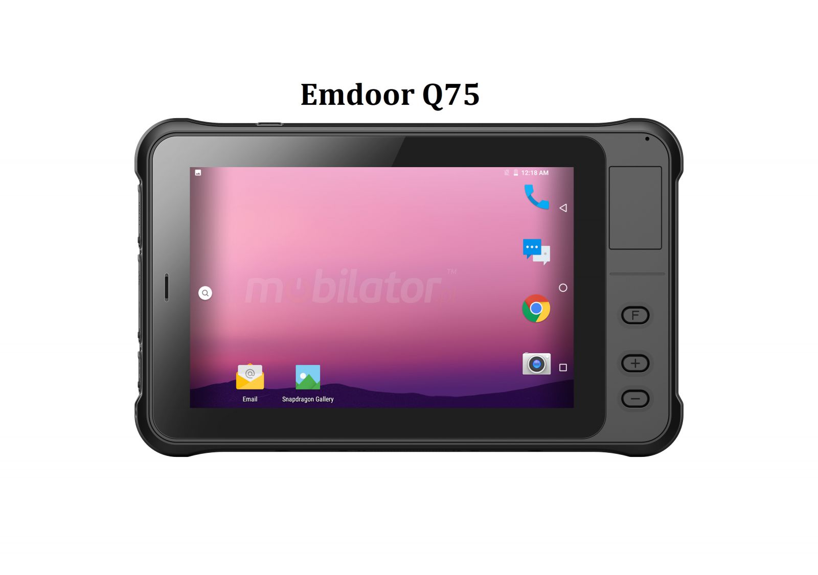 Emdoor Q75 v.8 - resistant tablet with MIL-STD-810G standard, Android 10.0 GMS, 4GB RAM, 64GB ROM, UHF RFID and 1D Honeywell scanner 
