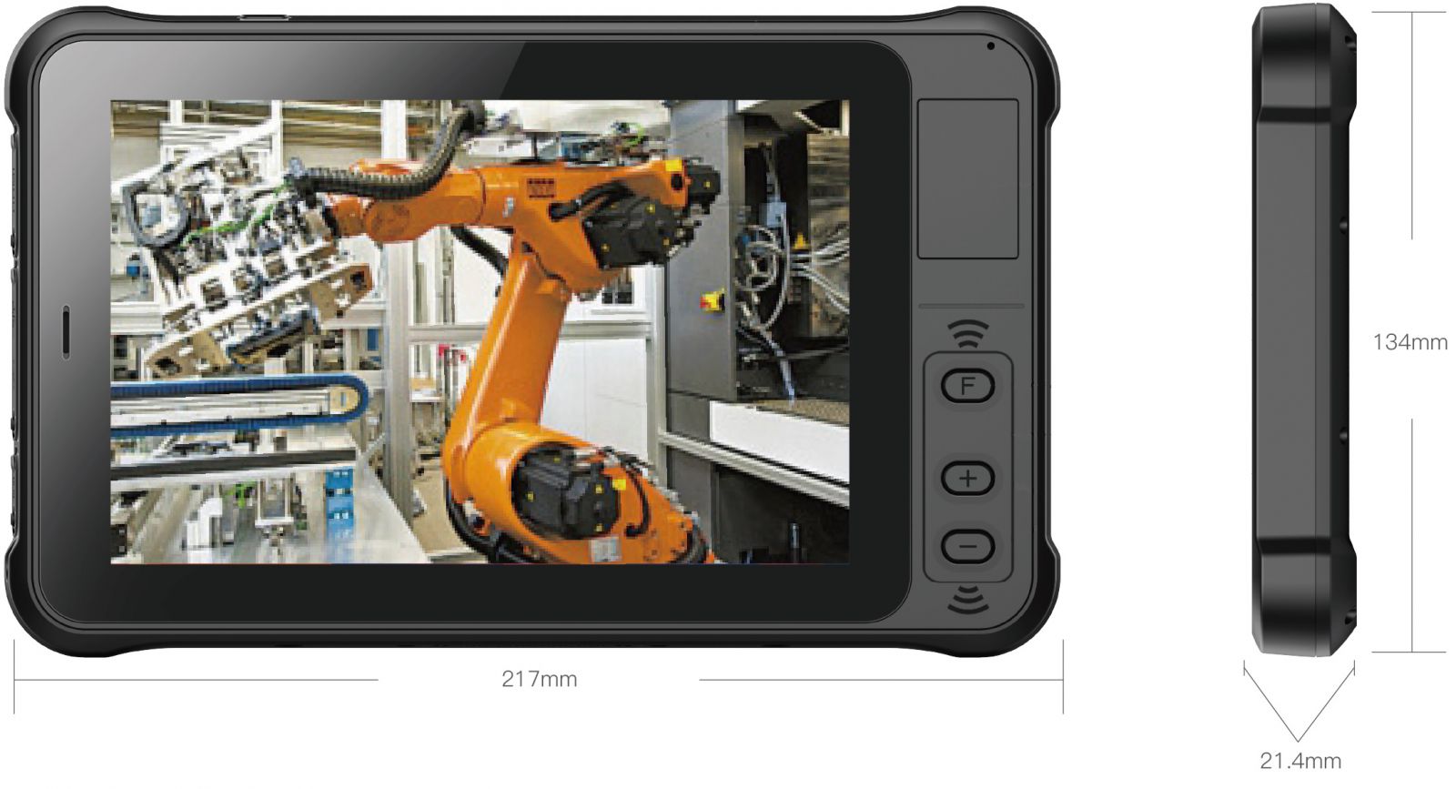 Emdoor Q75 v.5 - a rugged 7 inch industrial tablet with Android 10.0 GMS, NFC, UHF RFID code reader and 4GB RAM, 64GB disk 