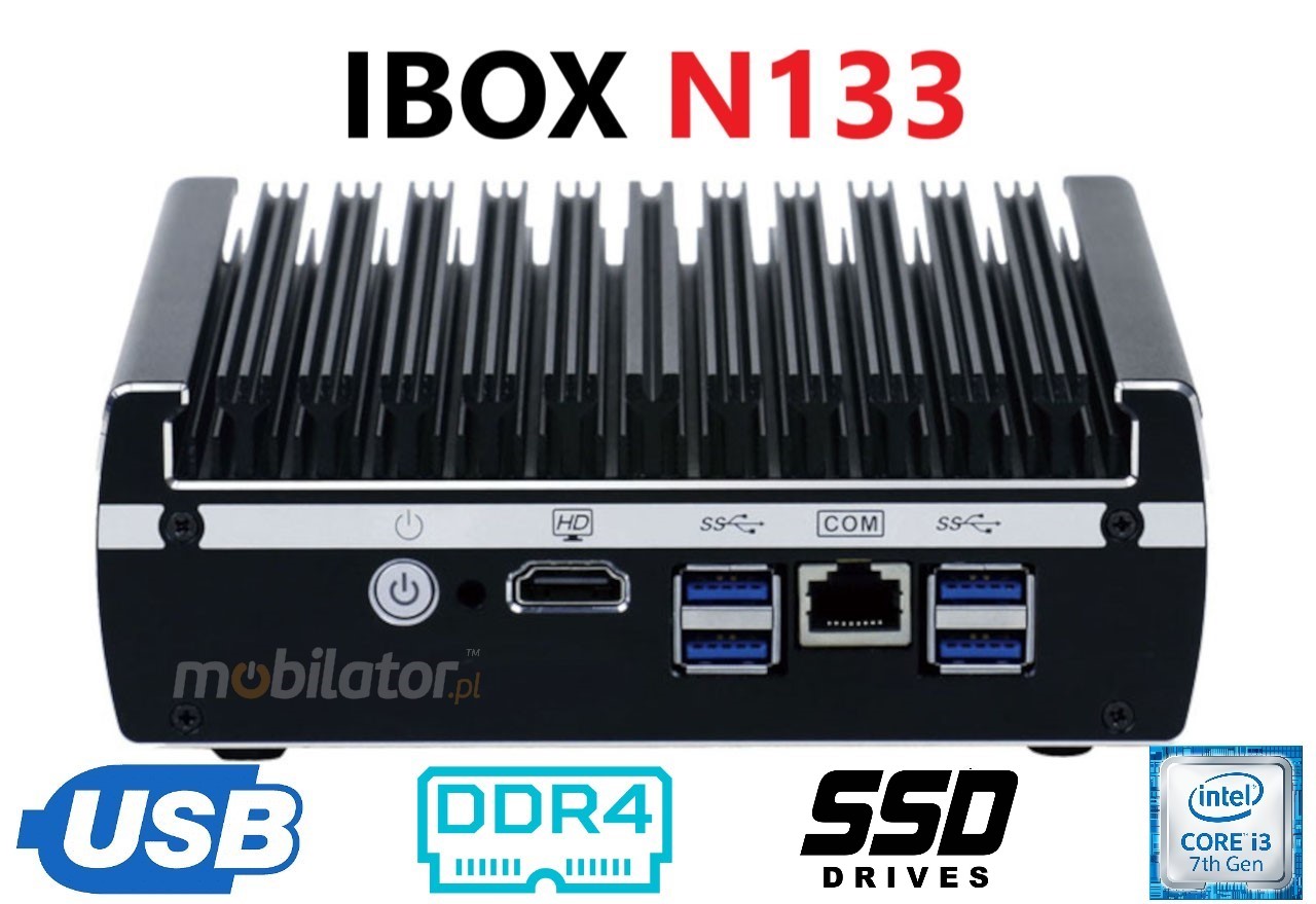  IBOX N133 v.11, industrial small fast reliable fanless industrial small LAN INTEL i3 SSD DDR4 