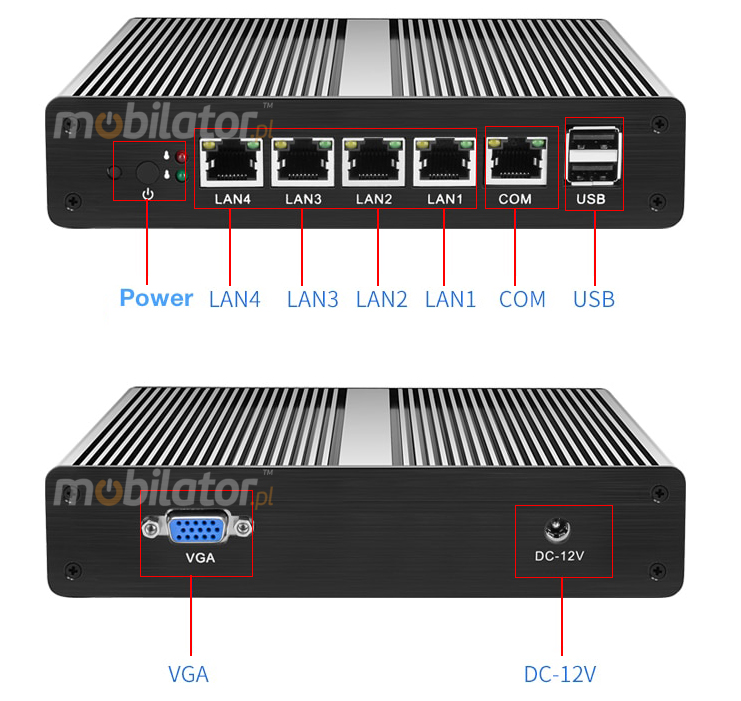 Computer Industry Fanless MiniPC with 4 LAN cards  MiniPC yBOX-X34 - J1800 Barebone mobilator fast 4 lan rj45