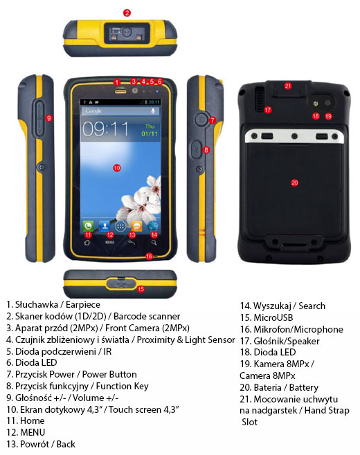 winmate e430Rm4 android 4.2 industry colektor data umpc