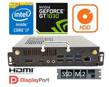 Rugged Industrial Computer with a dedicated card graphics Nvidia GT1030 and M.2 SSD - MiniPC with BOX PSO- i7 v .8.1
