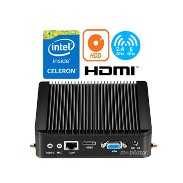 Small reinforced Industrial Computer with fanless MiniPC yBOX-X30 (1LAN) -J1900 v.3