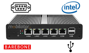 Computer Industry Fanless MiniPC  MiniPC yBOX - X34 (4 LAN) - J1800 Barebone