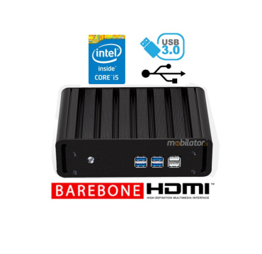 Resistant fanless mini industrial computer with passive cooling MiniPC yBOX-X31-i5 4210Y Barebone