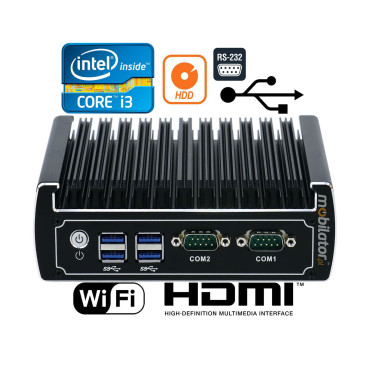 Resilient industrial mini computer with passive cooling IBOX-501 N15 i3-6100U v.2