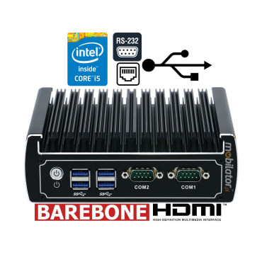 Efficient industrial mini computer with Intel i5 Core - IBOX-501 N15 i5-6200U Barebone