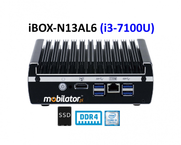 IBOX-N13AL6 (i3-7100U) Barebone - Industrial computer with Intel Core i3 and six LAN cards
