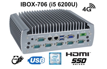 IBOX-706 (i5 6200U) v.5 - Reinforced mini computer with armored housing and two LAN cards