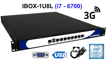 IBOX-1U8L (i7 - 6700) v.4 - Industrial computer with the possibility of mounting in a server cabinet (3G)
