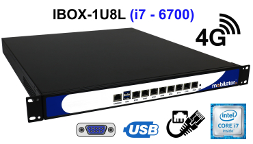 IBOX-1U8L (i7 - 6700) v.5 - Computer designed for installation in a server cabinet with 4G technology