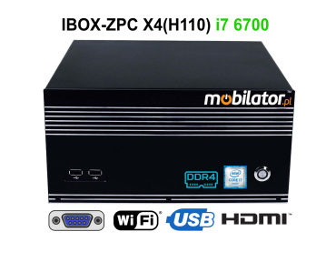 IBOX-ZPC X4 (H110) i7 6700 v.1 - Fanless industrial computer (6x COM + 2x LAN)