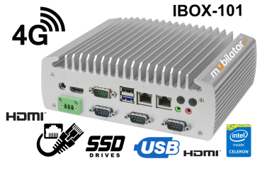 IBOX-101 v.5 - Budget industrial mini computer with 4G LTE module (6x COM + 2x LAN)