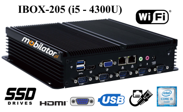 IBOX-205 (i5 - 4300U) v.2 - Resilient industrial mini computer with enlarged SSD disk