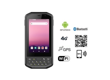 Industrial (IP65 + MIL-STD-810G) data collector with 4GB RAM memory, 64GB ROM disk and Zebra 2100 2D code scanner and NFC- Mobipad Qxtron 4100 v.1 