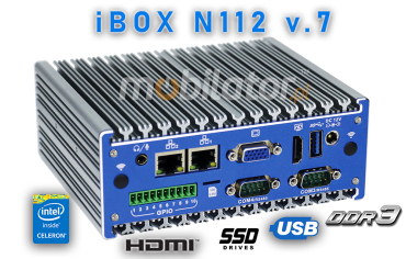 IBOX N112 v.7 - Small miniPC with 4x USB 2.0, 2x RJ-45 LAN and 1x HDMI connectors, 512GB SSD, 8GB RAM DDR3L and TPM 2.0